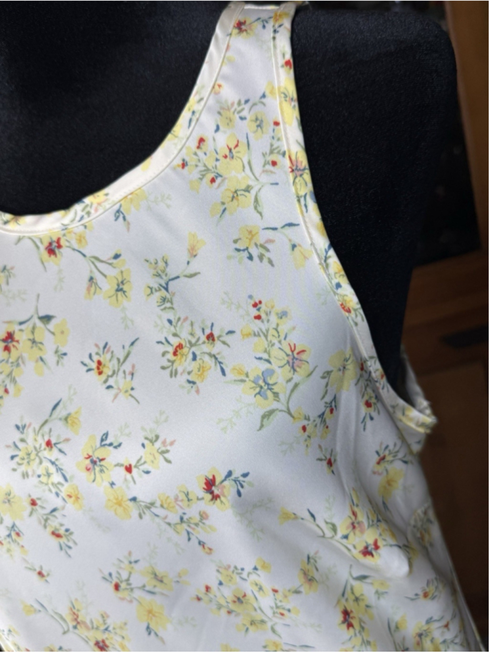 Christian Lacroix Light Yellow Satiny L Floral Maxi Long Dress Medium Sleeveless - Picture 2 of 10